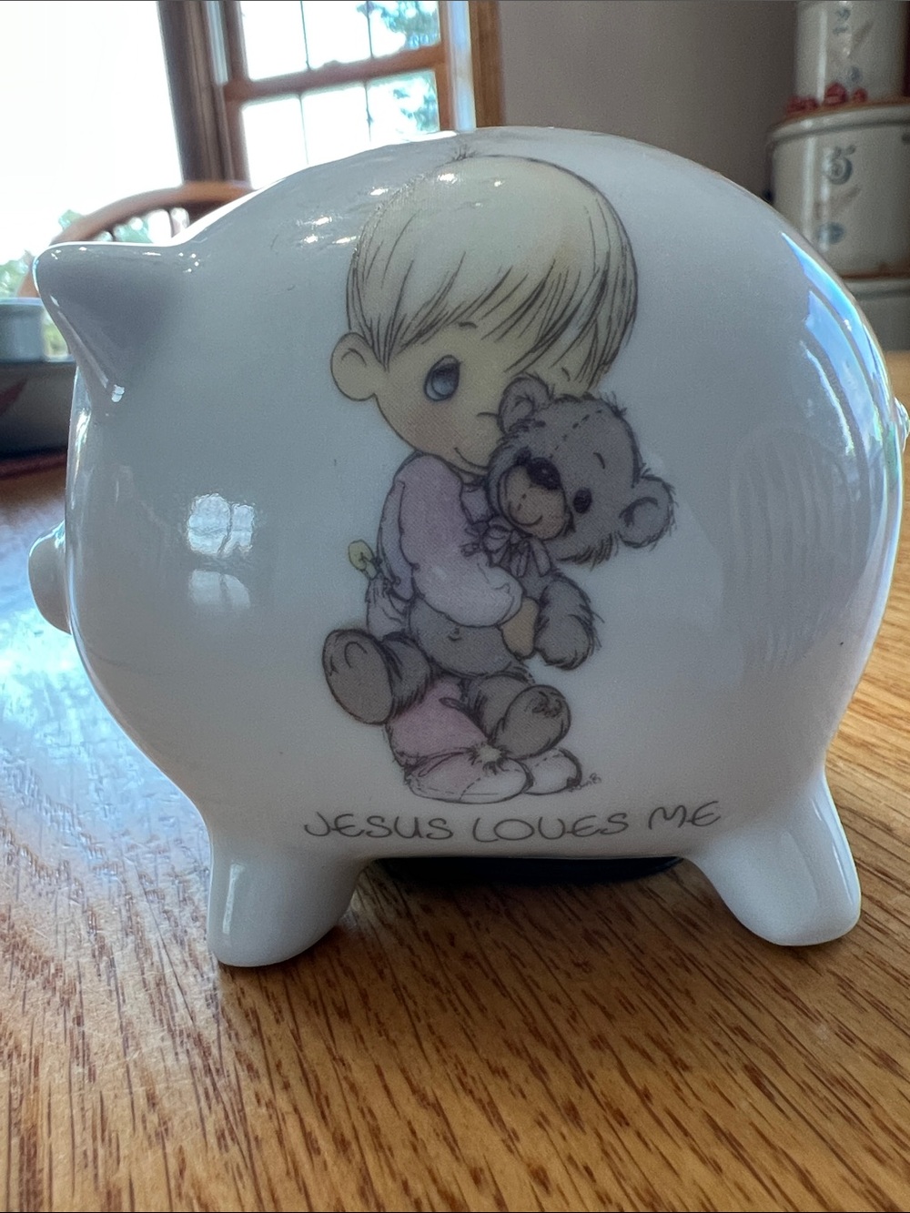 Precious Moments Enesco 1985 Samuel
J. Butcher Jesus Loves Me Piggy Bank